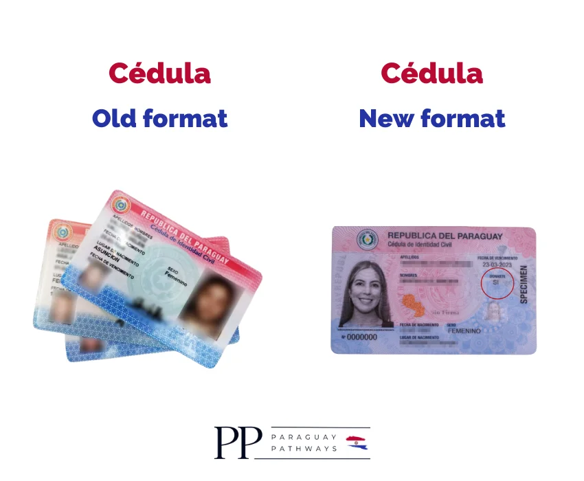 new vs old cédula format in Paraguay