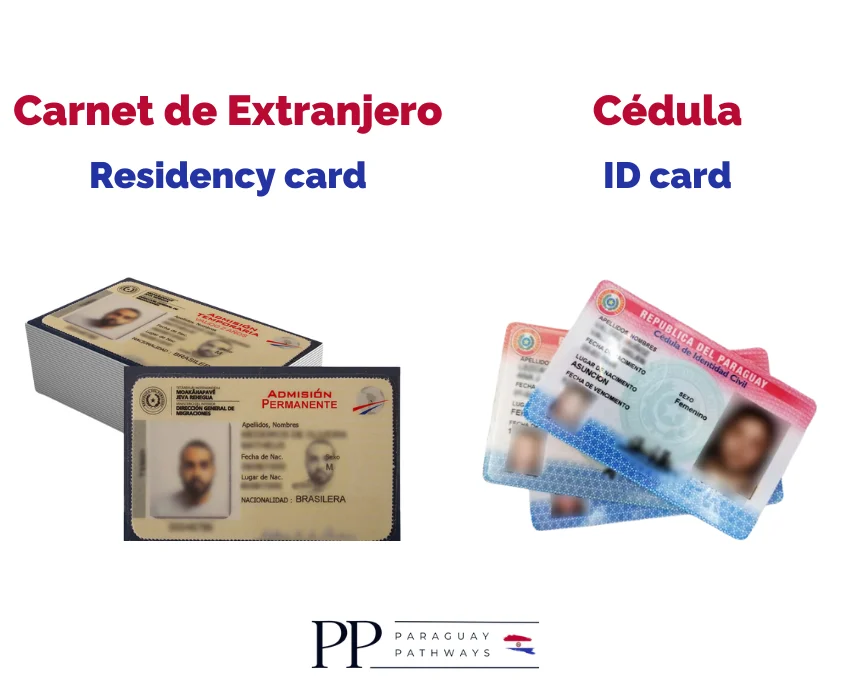 difference between paraguayan residency card and paraguayan ID card